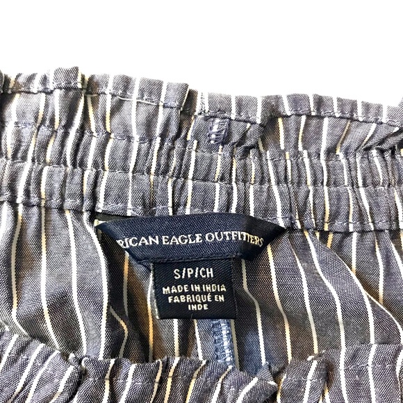 AMERICAN EAGLE Off Shoulders Striped Embroidered Floral Top Size Small - Picture 8 of 11